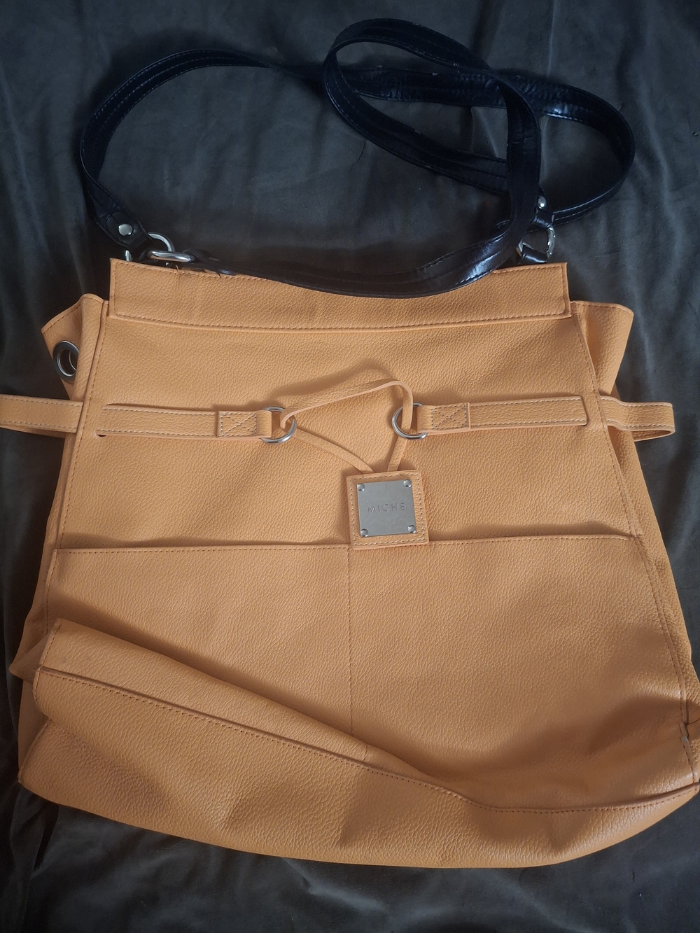Orange Tote Bag with Black Handles